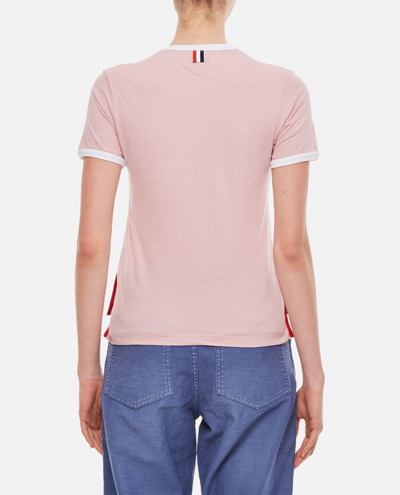Shop Thom Browne Crewneck Cotton T-shirt In Pink