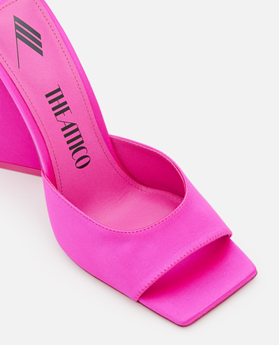 Shop Attico 115mm Devon Heeled Mules In Pink