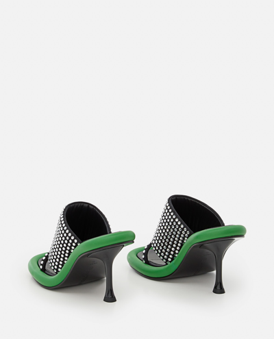 Shop Jw Anderson 90mm Bumper Strass Mules In Green