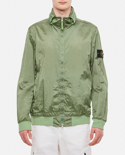 Shop Stone Island Bomber Nylon Metal, Fullzip, Double Lateral Pocket In Green