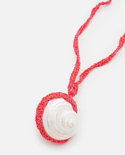 Shop Alanui Helix Seashell Cord Necklace In Orange