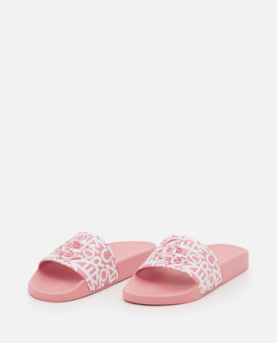 Shop Moncler Jeanne Slides In Pink