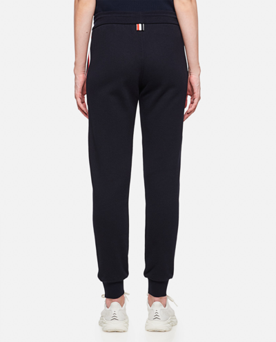Shop Thom Browne Cotton Jersey Trousers In Blue