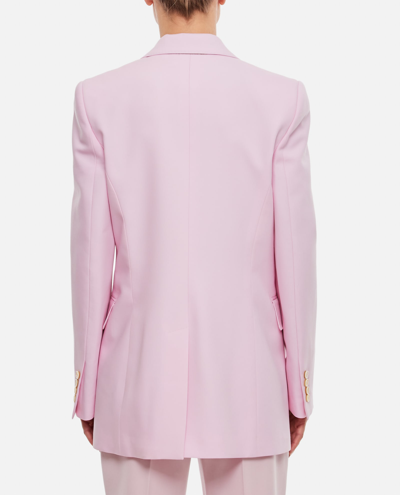 Shop Alexander Mcqueen Wool Double Breasted Jacket In Pink