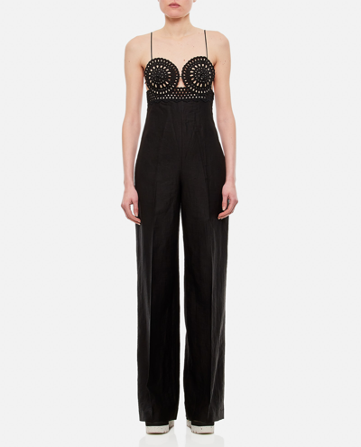 Shop Stella Mccartney All In One Broderie Anglaise Jumpsuit In Black