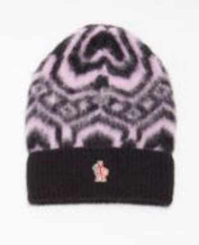 Shop Moncler Logo Patch Ribbed Beanie In Multicolour