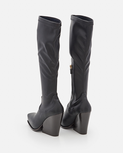 Shop Stella Mccartney Knee-high Heeled Boots In Black