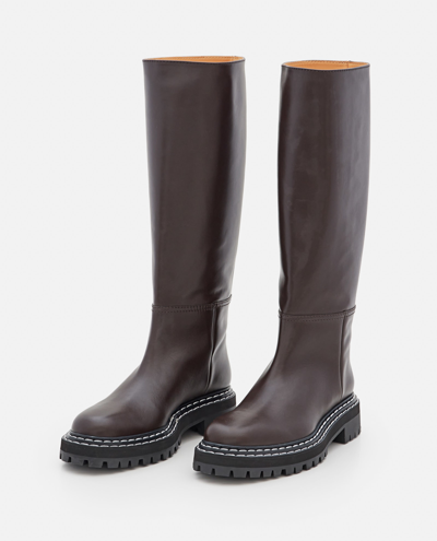 Shop Proenza Schouler Lug Sole Knee-high Boots In Brown