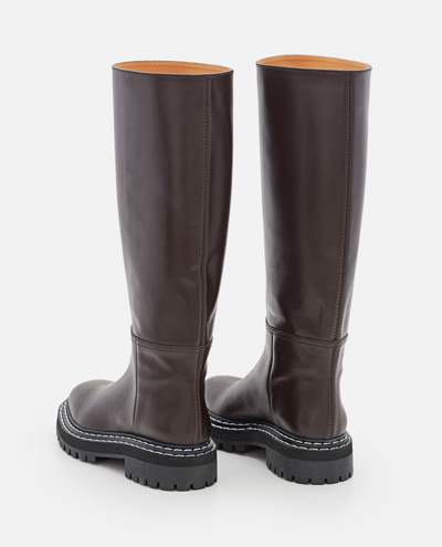 Shop Proenza Schouler Lug Sole Knee-high Boots In Brown