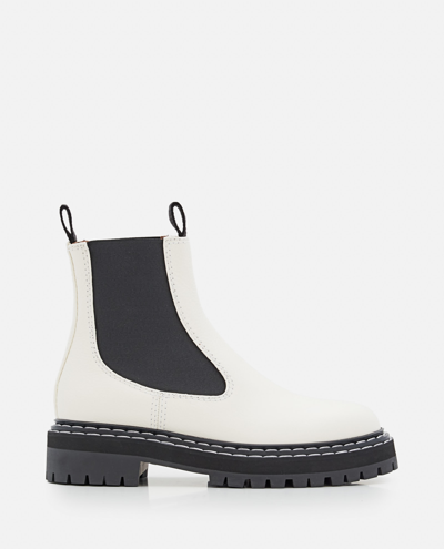 Shop Proenza Schouler Leather Chelsea Boots In White