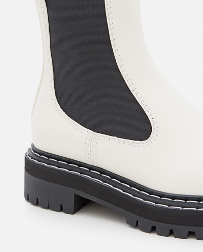 Shop Proenza Schouler Leather Chelsea Boots In White
