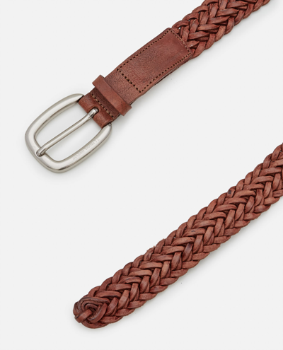 Shop Golden Goose Leather Braided Belt In Brown