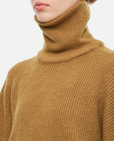 Shop Attico Grace Oversize Wool Sweater In Brown