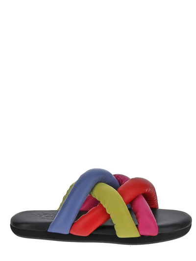 Shop Moncler Genius Multicolour Jbraided Sliders In Red