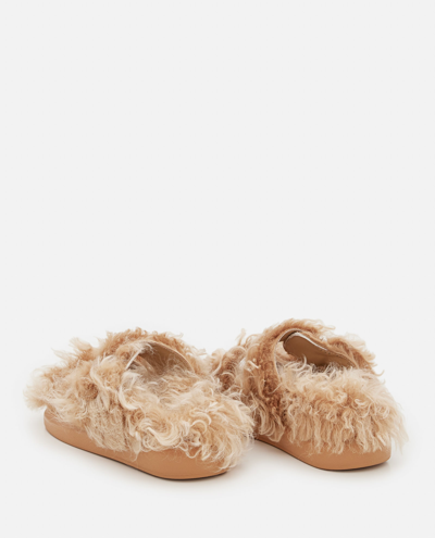 Shop Alexander Mcqueen Fur Sandals In Beige