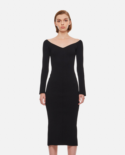 Shop Khaite Pia Midi Dress In Black