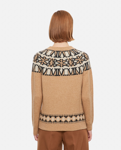 Shop Max Mara Crewneck Camel Trudy Sweater In Brown