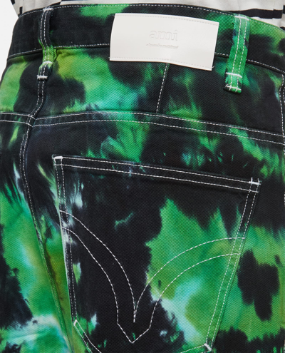 Shop Ami Alexandre Mattiussi Tye Dye Tegular Fit Denim Jeans In Green