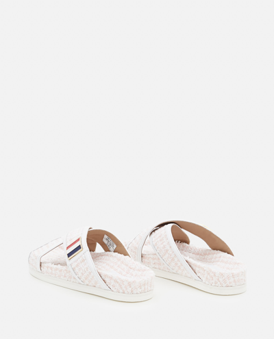 Thom Browne Criss Cross Tweed Sandals In White