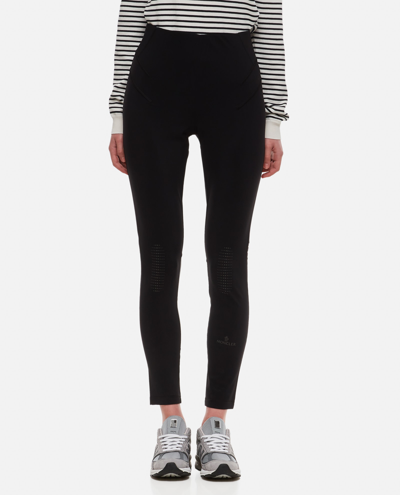 Shop Moncler Jersey Leggings In Black