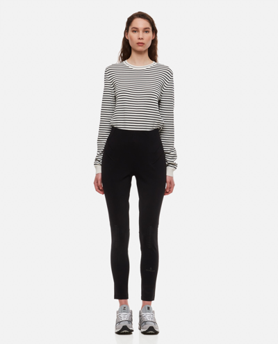 Moncler Grenoble Black Leggings With Zipped Pocket In Stretch Polyamide Woman In Black