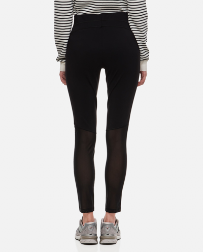 Moncler Grenoble Black Leggings With Zipped Pocket In Stretch Polyamide Woman In Black