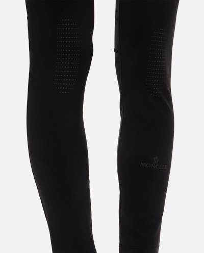 Shop Moncler Jersey Leggings In Black