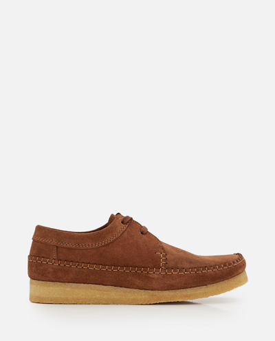 Shop Clarks Weaver Suede Lace-up Shoes In Brown