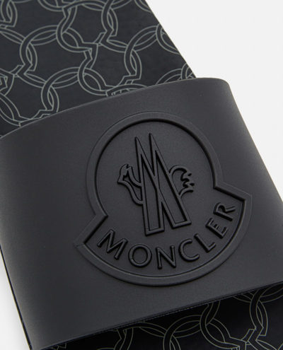 Shop Moncler Jeanne Slides Shoes In Black
