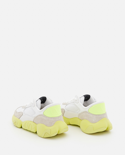 Shop Valentino Bubbleback Leather Mesh Sneakers In Red
