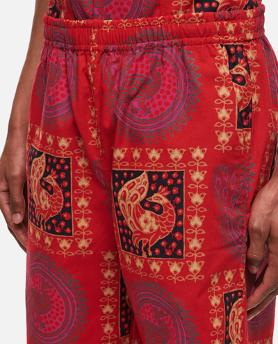 Needles Batik-print Cotton Knee-length Shorts In Red