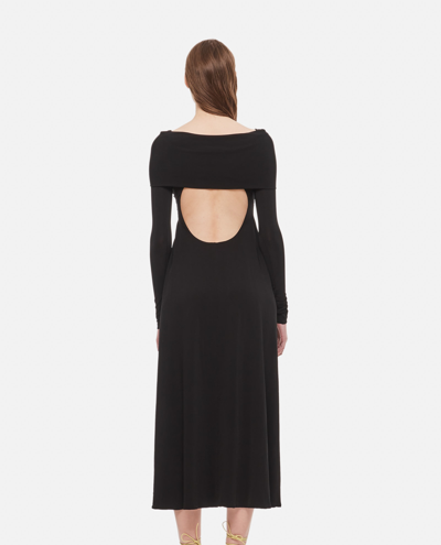 Shop Khaite Cerna Viscose Jersey Dress In Black