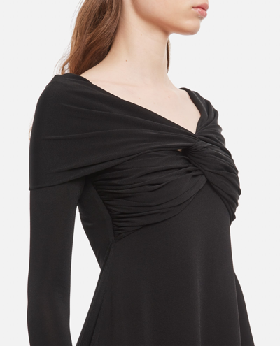 Shop Khaite Cerna Viscose Jersey Dress In Black