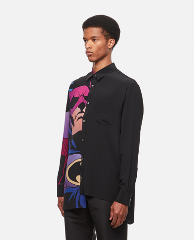 Shop Lanvin Asymmetric Silk Shirt In Black