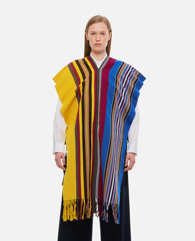 Shop Colville Soliman Cotton Poncho In Multicolour