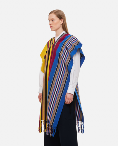 Shop Colville Soliman Cotton Poncho In Multicolour