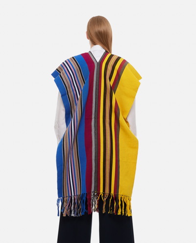 Shop Colville Soliman Cotton Poncho In Multicolour