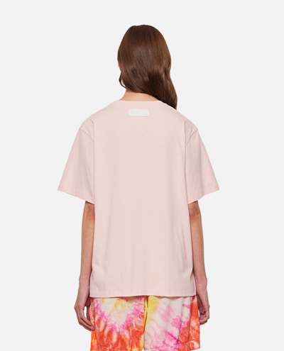 Shop Stella Mccartney Stelladelic Printed Cotton T-shirt In Pink