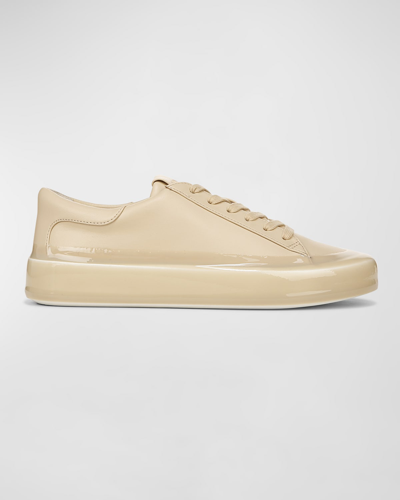 Shop Vince Gabi Leather Transparent-sole Sneakers In Macadamia
