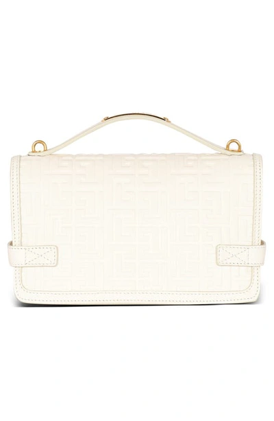 Balmain Leather B-buzz 24 Top-handle Bag In 0da Cream