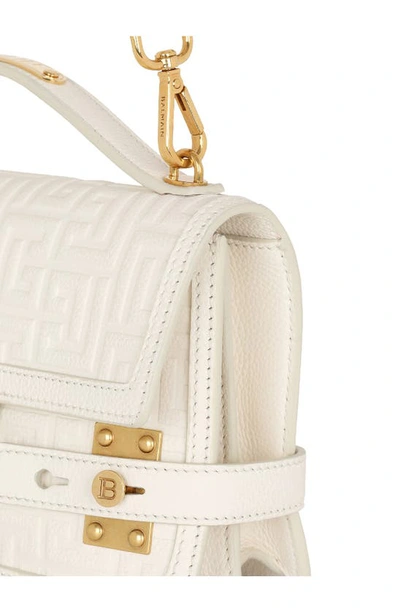 Balmain Leather B-buzz 24 Top-handle Bag In 0da Cream