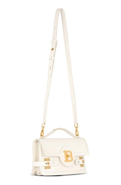 Balmain Leather B-buzz 24 Top-handle Bag In 0da Cream