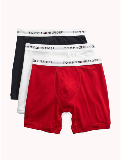 Tommy Hilfiger Cotton Classics Boxer Brief Three In Mahogany