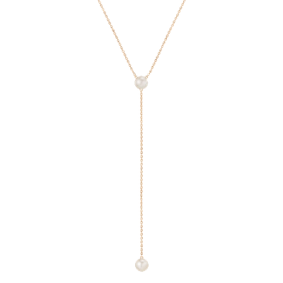 Shop Aurate New York Pearl Lariat Necklace In Yellow