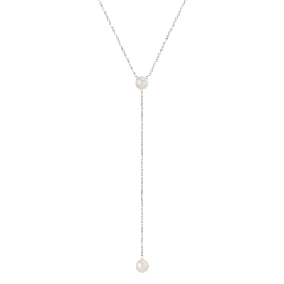Shop Aurate New York Pearl Lariat Necklace In White