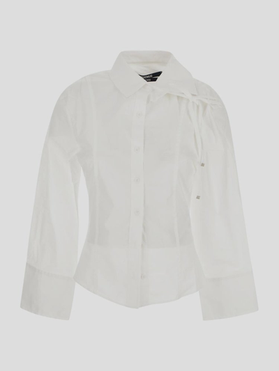 Shop Jacquemus La Chemise Ruban Hourglass Shirt In White