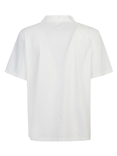Shop Merz B Schwanen Organic Cotton Polo Shirt In White