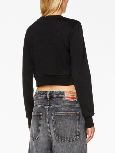 Diesel Jumper With Embroidered Cut-out Logo In Black