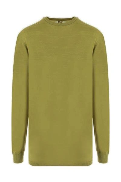 Shop Rick Owens Crewneck Knit Sweater In Green