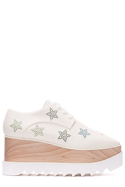 Shop Stella Mccartney Elyse Embellished Platform Sneakers In White
